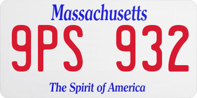 MA license plate 9PS932