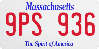 MA license plate 9PS936