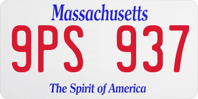 MA license plate 9PS937