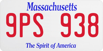 MA license plate 9PS938