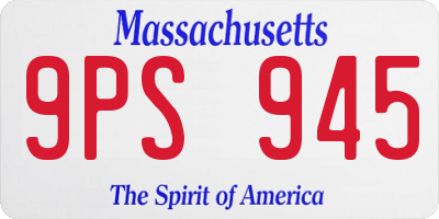 MA license plate 9PS945