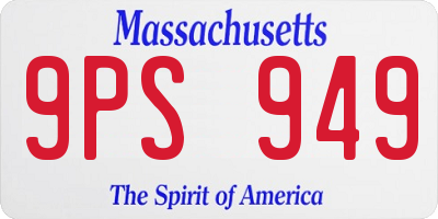 MA license plate 9PS949