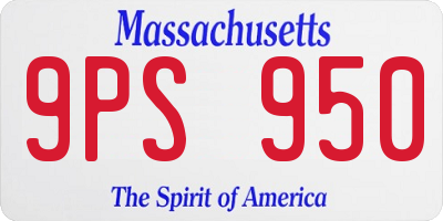 MA license plate 9PS950