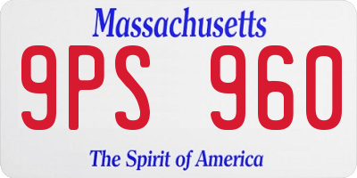 MA license plate 9PS960