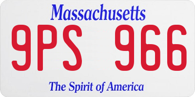 MA license plate 9PS966