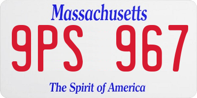 MA license plate 9PS967