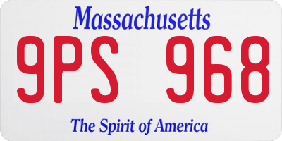 MA license plate 9PS968