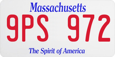 MA license plate 9PS972