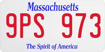 MA license plate 9PS973