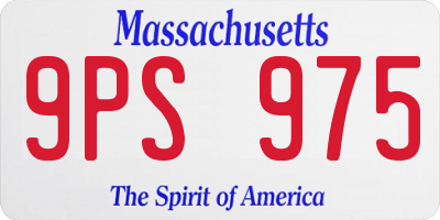 MA license plate 9PS975