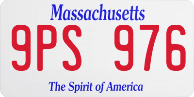 MA license plate 9PS976