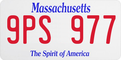 MA license plate 9PS977