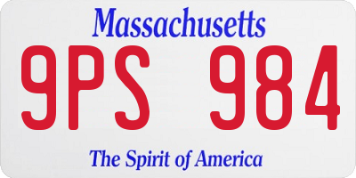 MA license plate 9PS984