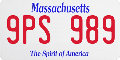 MA license plate 9PS989