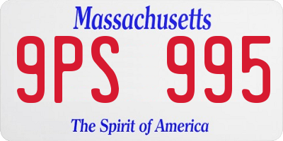 MA license plate 9PS995