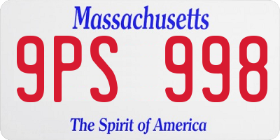 MA license plate 9PS998