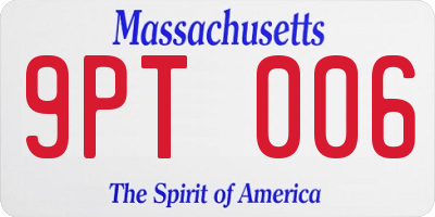 MA license plate 9PT006