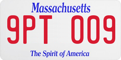 MA license plate 9PT009