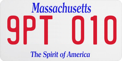 MA license plate 9PT010