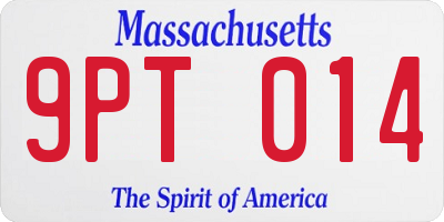 MA license plate 9PT014