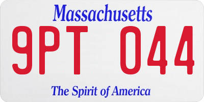 MA license plate 9PT044