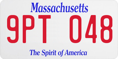 MA license plate 9PT048