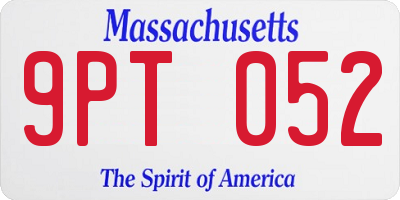 MA license plate 9PT052