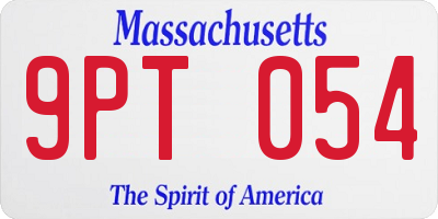 MA license plate 9PT054