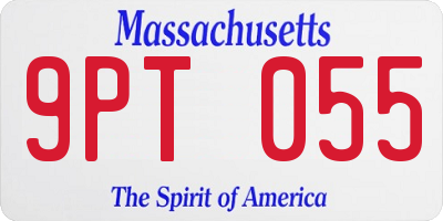 MA license plate 9PT055