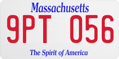 MA license plate 9PT056