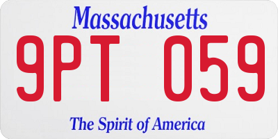 MA license plate 9PT059
