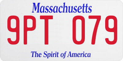 MA license plate 9PT079