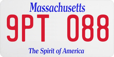 MA license plate 9PT088