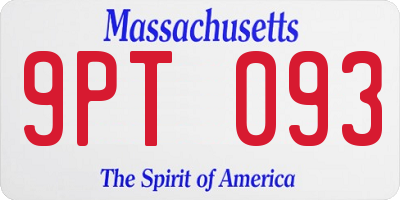 MA license plate 9PT093