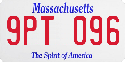 MA license plate 9PT096