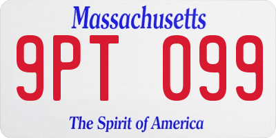 MA license plate 9PT099