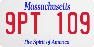 MA license plate 9PT109