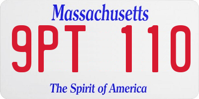 MA license plate 9PT110