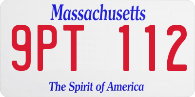 MA license plate 9PT112