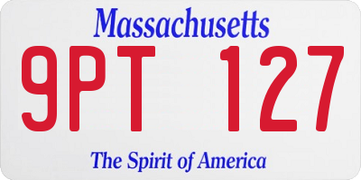 MA license plate 9PT127