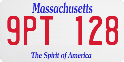 MA license plate 9PT128