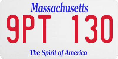 MA license plate 9PT130