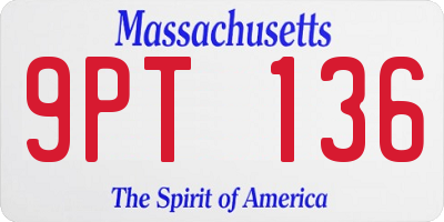 MA license plate 9PT136