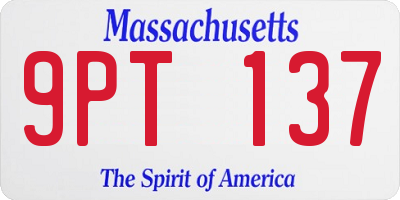 MA license plate 9PT137