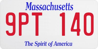 MA license plate 9PT140