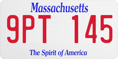 MA license plate 9PT145