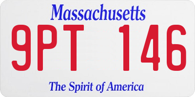 MA license plate 9PT146