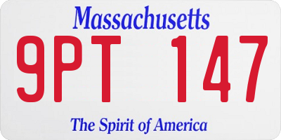 MA license plate 9PT147