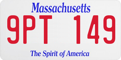 MA license plate 9PT149