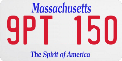 MA license plate 9PT150